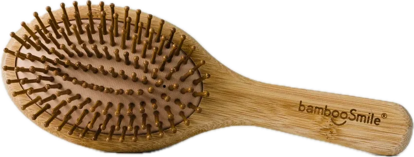 Cepillo mediano ovalado de cabello de bambú