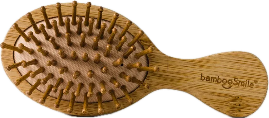 Cepillo pequeño de cabello de bambú